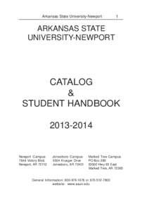 ASU-Newport[removed]catalog-:Layout[removed]:19 PM Page 1  Arkansas State University-Newport 1