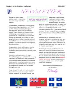 Region 2 of the American Iris Society  FALL 2017 NEWSLETTER