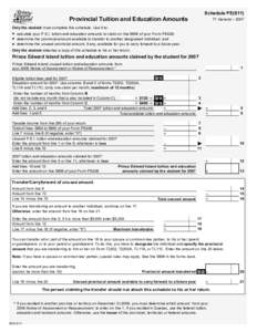 Schedule PE(S11)  Provincial Tuition and Education Amounts T1 General – 2007