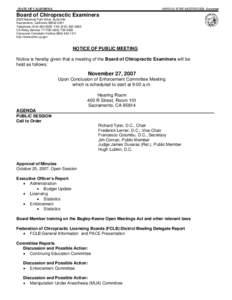 Federation of Chiropractic Licensing Boards / National Board of Chiropractic Examiners / Agenda / Natomas /  Sacramento /  California / Public comment / Chiropractic / Medicine / Health