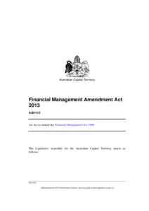 Financial Management Amendment Act 2013