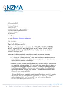 11 November 2011 Rosemary Simpson Senior Advisor Primary Health Care Implementation Sector Capability and Implementation Ministry of Health