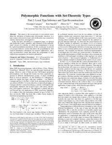 Polymorphic Functions with Set-Theoretic Types Ar tifact  Introduction