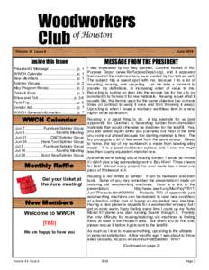 Woodworkers of Houston Club Volume 34 Issue 6  June 2018