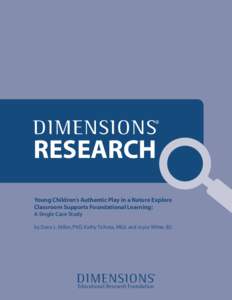 RESEARCH Young Children’s Authentic Play in a Nature Explore Classroom Supports Foundational Learning: A Single Case Study  by Dana L. Miller, PhD, Kathy Tichota, MEd, and Joyce White, BS