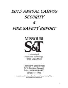 2015 Annual Campus security & Fire Safety Report  Police Department