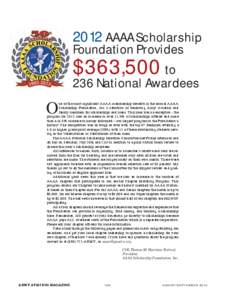 2012 AAAA Scholarship  Foundation Provides to 236 National Awardees