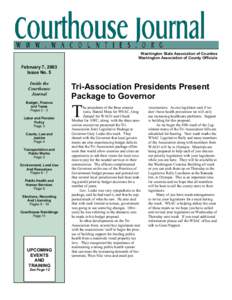 Washington State Association of Counties Washington Association of County Officials February 7, 2003 Issue No. 5 Inside the