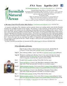 FNA News www.fermilabnaturalareas.org Sept/Oct 2013  