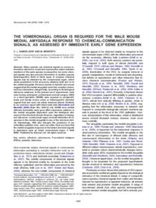 The vomeronasal organ is required for the male mouse medial amygdala response to chemical-communication signals, as assessed by immediate early gene expression