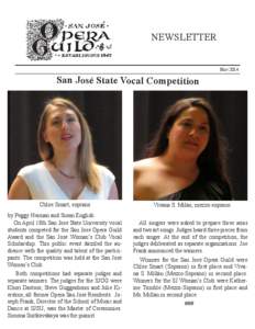 Newsletter May 2014 San José State Vocal Competition  Chloe Smart, soprano