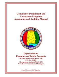 Community Punishment and Corrections Programs Accounting and Auditing Manual Department of Examiners of Public Accounts