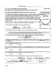 FORMCIQ  i CONFLICT OF INTEREST QUESTIONNAIRE For vendor or other person doing business with local governmental entity Thi$ questionnaire refteets change& made to the law by H.B[removed]f 80th Leg., Regular Session.