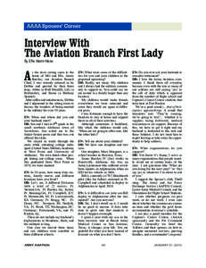 JAN10 Section 2_June04.qxd[removed]:57 PM Page 40  AAAA Spouses’ Corner Interview With The Aviation Branch First Lady