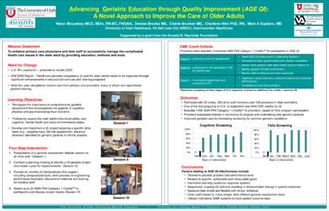 Health care provider / Geriatric nursing / Nurses Improving Care for Healthsystem Elders / Geriatric neurology / Geriatrics / Medicine / Health