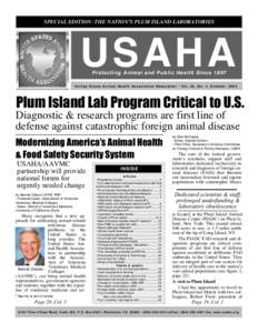 1  SPECIAL EDITION: THE NATION’S PLUM ISLAND LABORATORIES USAHA Protecting Animal and Public Health Since 1897