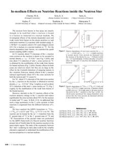 In-medium Effects on Neutrino Reactions inside the Neutron Star Cheoun, M-.K. (Soongsil University)	  Tsushima, K.