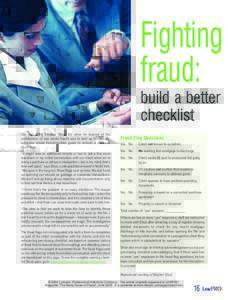 LAWPRO Magazine v: The many faces of fraud - Fighting fraud: build a better checklist