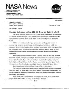 Sergei Krikalev / Ronald M. Sega / Charles F. Bolden /  Jr. / Astrotech Corporation / Jan Davis / Kenneth S. Reightler /  Jr. / Shuttle–Mir Program / Spaceflight / Human spaceflight / STS-60