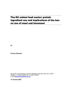 The EU animal feed sector: protein ingredient use and implications of the ban on use of meat and bonemeal by