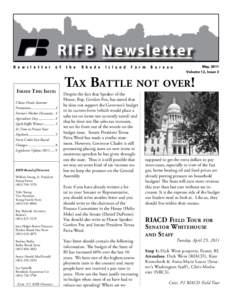 RIFB Newsletter N e w s l e t t e r o f  Inside This Issue: