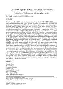 Geophysics / Orthometric height / Geoid / Datum / Global Positioning System / Above mean sea level / Tide / Geodesy / Cartography / Measurement