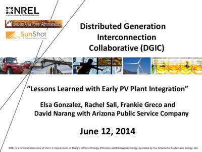 Distributed Generation Interconnection Collaborative (DGIC) “Lessons Learned with Early PV Plant Integration” Elsa Gonzalez, Rachel Sall, Frankie Greco and
