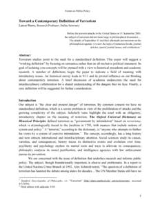 International conventions on terrorism / Censorship in the United Kingdom / War on Terror / Definitions of terrorism / State terrorism / Patriot Act / Counter-terrorism / Anti-terrorism legislation / International Convention for the Suppression of Terrorist Bombings / National security / Law / Terrorism