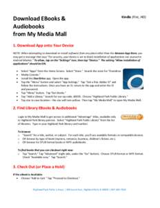 Download EBooks & Audiobooks from My Media Mall Kindle (Fire, HD)