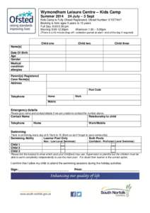 WLC Kids Camp booking form - Summer[removed]PDF]