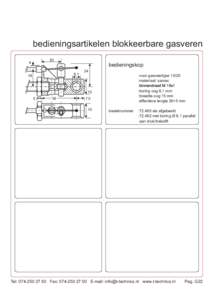 bedieningsartikelen blokkeerbare gasverenbedieningskop