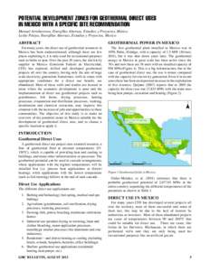 Potential Development Zones for Geothermal Direct Uses in Mexico with a Specific Site Recommendation