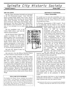 Spindle City Historic Society Volume 5 Issue 4 Winter[removed]DID YOU KNOW