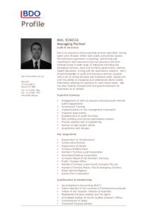 Profile MAL SCIACCA Managing Partner Audit & Assurance  [removed]