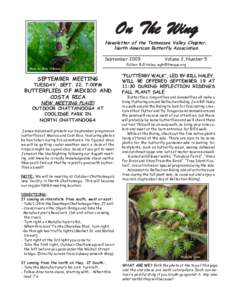 On The Wing  Newsletter of the Tennessee Valley Chapter, North American Butterfly Association September 2009
