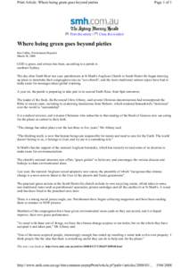 Print Article: Where being green goes beyond pieties  Print this article | Page 1 of 1
