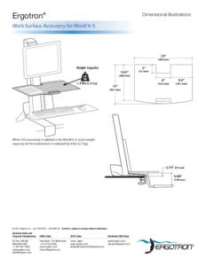 Ergotron®  Dimensional Illustrations Work Surface Accessory for WorkFit-S