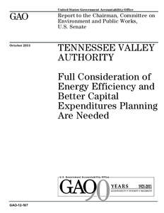 United States Government Accountability Office  GAO Report to the Chairman, Committee on Environment and Public Works,