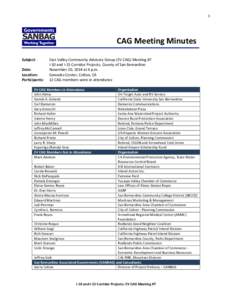   1	
    CAG	
  Meeting	
  Minutes	
    