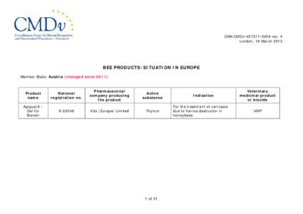 B[removed]Questionnaire - Bee products in EU[removed]EMA-CMDv[removed]