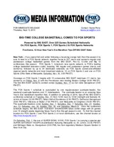 Microsoft Word - FOX Sports[removed]College Basketball Schedule Press Release.docx