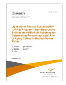 PNNLPrepared for the U.S. Department of Energy under Contract DE-AC05-76RL01830 Light Water Reactor Sustainability (LWRS) Program – Non-Destructive