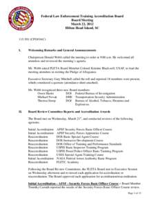 Federal Law Enforcement Training Accreditation Board Meeting