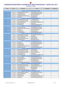 TERMINARZ ROZGRYWEK I LIGI MĘŻCZYZN GRUPA POŁUDNIOWA - SEZONterminarz 1. rundy termin numer
