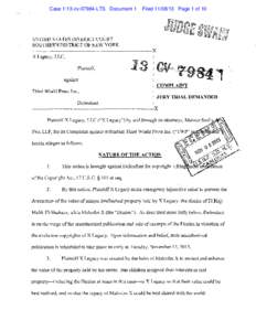 Case 1:13-cv[removed]LTS Document 1  Filed[removed]Page 1 of 10 UNITED STATES DISTRICT COURT SOUTHERN DISTRICT OF NEW YORK