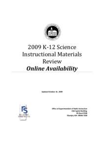 Online Availability of Recommended Science Instructional Materialsx