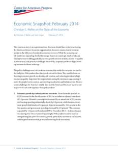 Economic Snapshot: February 2014 Christian E. Weller on the State of the Economy By Christian E. Weller and Sam Ungar February 27, 2014