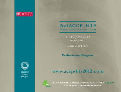 2nd ACCP - HTS Pulmonary Board Review Course[removed]June 2012 Athens, Greece Divani Caravel Hotel