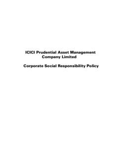 ICICI Prudential Asset Management Company Limited Corporate Social Responsibility Policy 2