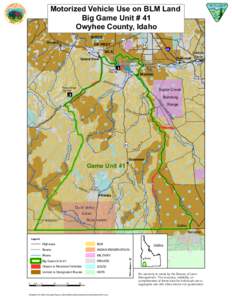 Motorized Vehicle Use on BLM Land Big Game Unit # 41 Owyhee County, Idaho BIRDS  le